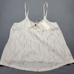 Z Supply Cream Tan Tank Zebra Preppy Crop Lightweight Sheer NEW $49 Women XS Top